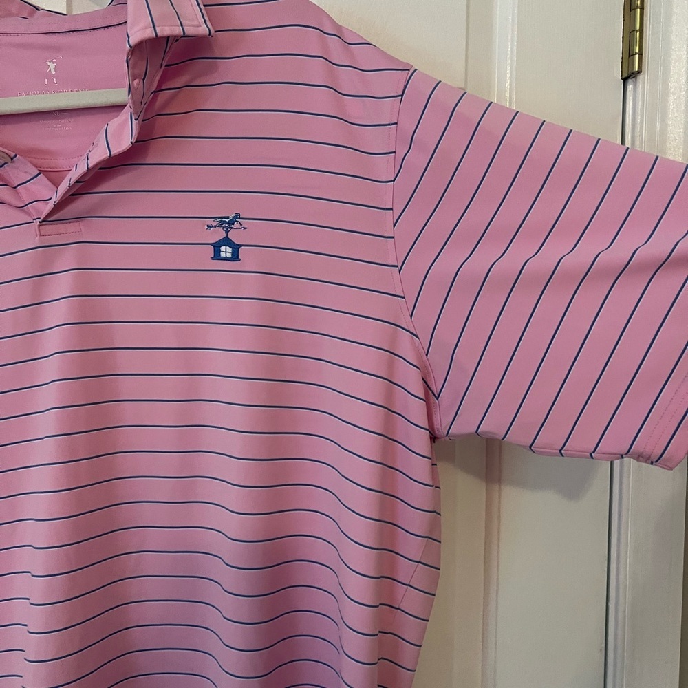 Fairway & Greene Pink Striped Golf Shirt - Picture 2 of 6